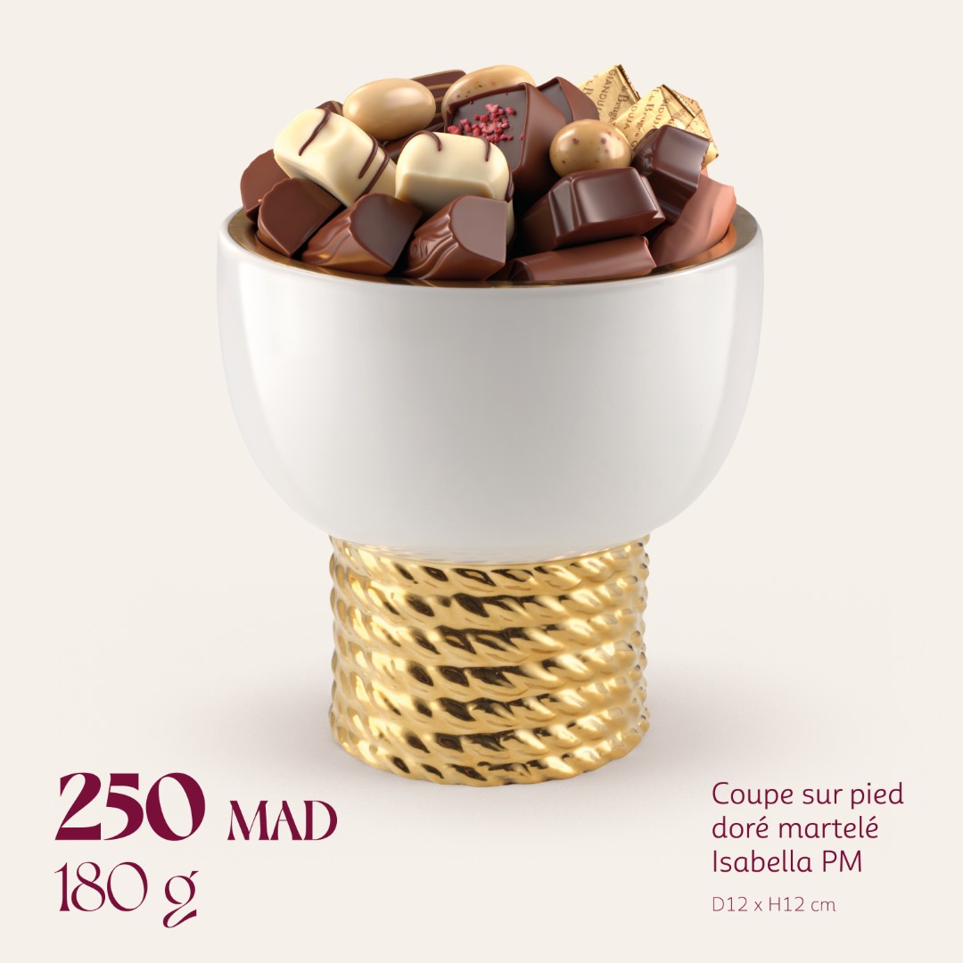 Coupe sur pied doré martelé Isabella